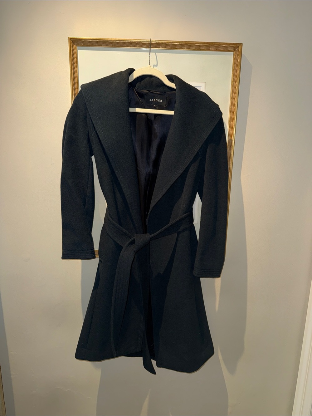 Green Women's Belted Wool Coat